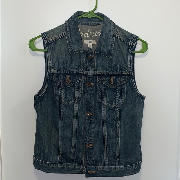Madewell Denim Vest Distressed Look